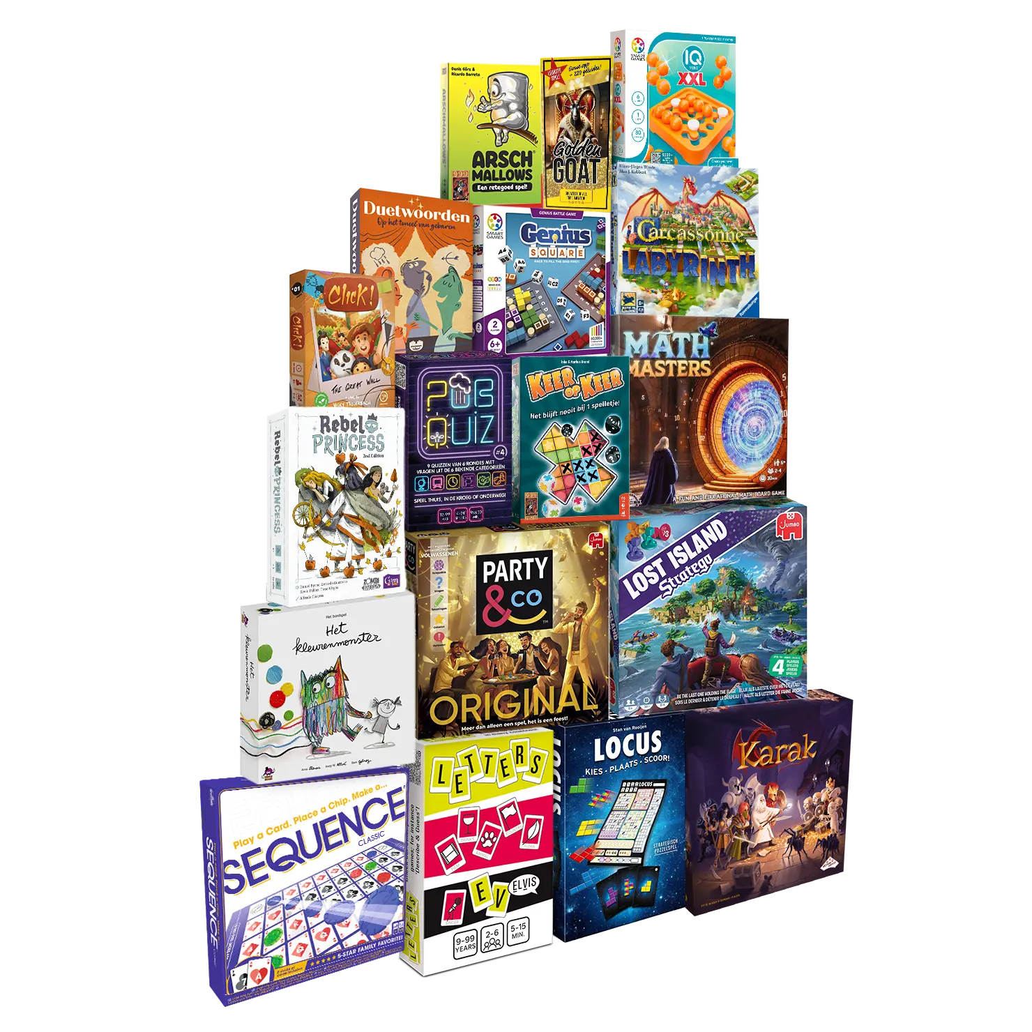 Stapel spellen uit het Spellenweek-pakket